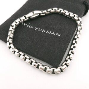 David Yurman Sterling Silver 5'mm Box Chain Unisex 8" Inch Bracelet